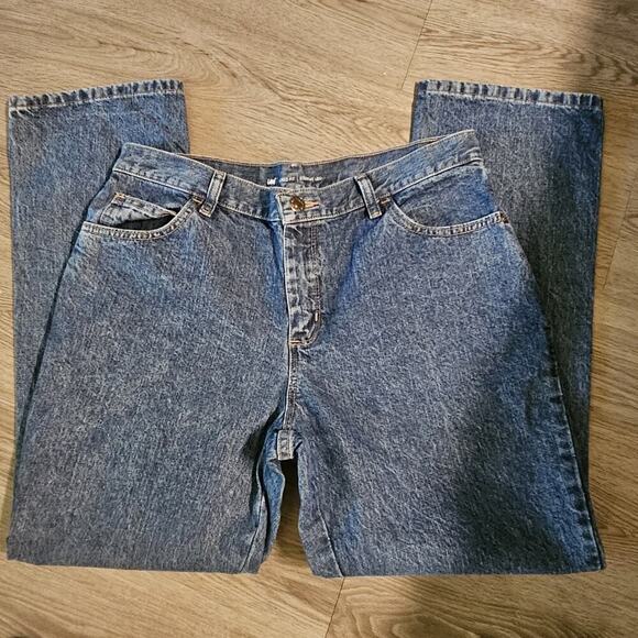 Lee Relaxed Fit Straight Leg High Rise Medium wash Womens Blue Jeans 12P - Picture 6 of 8